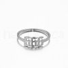 Number 201 Stainless Steel Adjustable Cuff Rings FS-WG22891-12-2