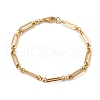 Ion Plating(IP) 304 Stainless Steel Figaro Chain Bracelet for Women X-BJEW-G669-21G-1