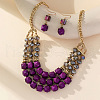 Bohemian Style Alloy & Acrylic & Glass Necklaces & Dangle Earrings Sets FS-WG44648-01-4