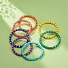 7Pcs 7 Colors Column Polymer Clay Stretch Beaded Bracelets BJEW-JB08764-6
