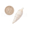 Copper Wire Wrapped Natural Spiral Shell Big Pendants PALLOY-JF03397-01-2