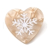 Heart with Snowflake Cellulose Acetate(Resin) Alligator Hair Clips PHAR-Q120-02B-1