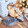 25M Polyester Jacquard Flower Ribbon OCOR-WH0088-82B-4