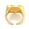 Rack Plating Heart Brass Micro Pave Clear Cubic Zirconia Cuff Finger Rings for Women RJEW-C103-08G-3