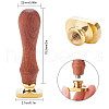 CRASPIRE Pear Wood Handle and Wax Seal Brass Stamp Head AJEW-CP0002-39G-2