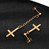 201 Stainless Steel Dangle Stud Earrings EJEW-P314-01C-G-2