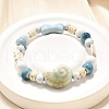 Handmade Porcelain Beads & Synthetic Howlite Beads Stretch Bracelets for Women BJEW-D307-01B-4