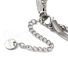 Stainless Steel Crystal Rhinestone Heart Multi-strand Bracelets for Women BJEW-G719-09P-3