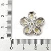 Brass Pave Cubic Zirconia 5-Petal Flower Multi-Strand Links KK-I276-30P-4