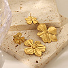 Fashionable Stainless Steel Flower Dangle Stud Earrings VY5463-2