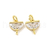 Brass with Clear Cubic Zirconia Pendant Bail KK-G490-05G-1
