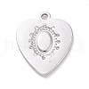304 Stainless Steel Pendant Cabochon Settings STAS-G287-11-3
