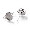 304 Stainless Steel Stud Earring Settings STAS-I161-01B-P-2