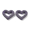 Heart Shape Polymer Clay Rhinestone Beads CLAY-NH0001-09A-06-1
