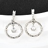 Brass Micro Pave Clear Cubic Zirconia Dangle Stud Earrings EJEW-M103-05P-1