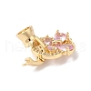 Brass Micro Pave Cubic Zirconia Fold Over Clasps KK-B098-06G-03-2