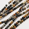 Natural Polychrome Jasper/Picasso Stone/Picasso Jasper Bead Strands X-G-A130-2mm-22-1