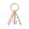 Alloy Acrylic Enamel with Natural Amethyst Keychain KEYC-JKC00805-05-1