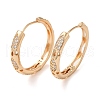 Brass Micro Pave Cubic Zirconia Hoop Earrings for Women EJEW-M238-27KCG-1