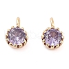 Brass Micro Pave Cubic Zirconia Charms KK-U028-19G-03-1