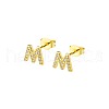 Brass Clear Cubic Zirconia Stud Earrings WGC2A80-13-2