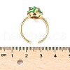 Brass Enamel Adjustable Cuff Rings for Women RJEW-G350-01A-G-5