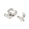Rack Plating Brass Micro Pave Clear Cubic Zirconia Fold Over Clasps KK-V008-25P-2