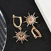 Brass Micro Pave Cubic Zirconia Hoop Earrings EJEW-K300-15G-2