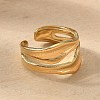 Ion Plating(IP) 304 Stainless Steel Cuff Ring RJEW-N038-112LG-3