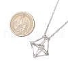 3Pcs 3 Style 304 Stainless Steel Empty Macrame Pouch Pendant Singapore Chain Necklaces NJEW-JN05285-6