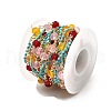 Brass Hexagonal Column Glass Seaded Beaded & Resin Round Beaded Link Chains CHC-G026-01F-3
