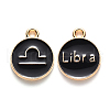 Alloy Enamel Pendants X-ENAM-S124-01B-08K-1