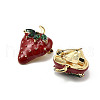 12Pcs Strawberry Enamel Pins JEWB-A033-10G-3