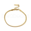 Ion Plating(IP) 304 Stainless Steel Cuban Link Chain Bracelet for Women BJEW-G667-06G-1