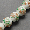 Handmade Printed Porcelain Beads PORC-Q199-10mm-03-2