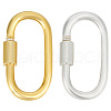 GOMAKERER 2Pcs 2 Colors 925 Sterling Silver Screw Locking Carabiners FIND-GO0001-61-1