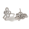 Rack Plating Brass Micro Pave Cubic Zirconia Studs Earrings EJEW-R162-21P-2