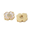 Brass Micro Pave Clear Cubic Zirconia Cross Connector Charms KK-U070-09B-G-2