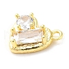 Brass Micro Pave Cubic Zirconia Pendants ZIRC-P113-05G-2
