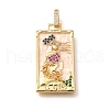 Brass Micro Pave Cubic Zirconia Pendents KK-R212-01G-1