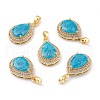 Golden Plated Brass Micro Pave Clear Cubic Zirconia Pendants ZIRC-F123-01E-1