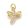 Rack Plating Brass Micro Pave Cubic Zirconia Pendants KK-K373-13G-1