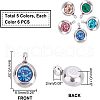 Unicraftale Trendy Original Color 304 Stainless Steel Grade A Rhinestone Flat Round Charm Pendants RB-UN0001-01-4