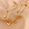Heart Tassel 304 Stainless Steel Pave Natural White Shell Double Layer Anklets for Women FS-WGA1EFA-01-4