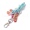 Mother's Day Bouquet Glass Seed Beaded Pendant Decoration HJEW-JM02561-6