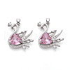 Brass Micro Pave Cubic Zirconia Pendants KK-N264-10B-P-1