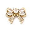 Brass Micro Pave Clear Cubic Zirconia Pendants KK-K371-29C-G-1