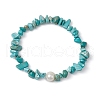 Synthetic Turquoise Chips Stretch Bracelets for Women BJEW-JB11343-12-2