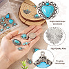 24Pcs 12 Styles Synthetic Turquoise Pendants FIND-TA0001-79-14