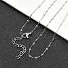 304 Stainless Steel Dapped Chain Necklaces NJEW-Z084-02P-03-2